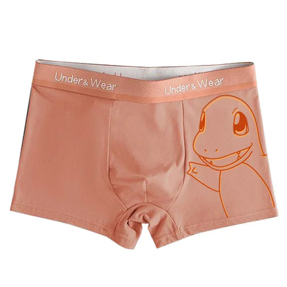 Pokemon Anime Men's Boxer Briefs — Charmander, Charizard, Bulbasaur, Gengar & Pikachu Antibacterial Underwear Shorts Gift