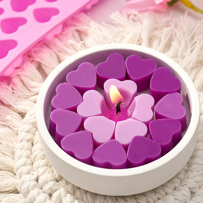 55 Compartment Heart Silicone Candle Mold – Valentine’s Day DIY Candle Making Kit, Love Cake, Chocolate, and Party Gift Mould