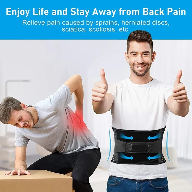 Adjustable Lumbar Support Belt — Double Pull Back Waist Orthopedic Corset for Spine Decompression, Back Pain Relief & Abdomen Toning