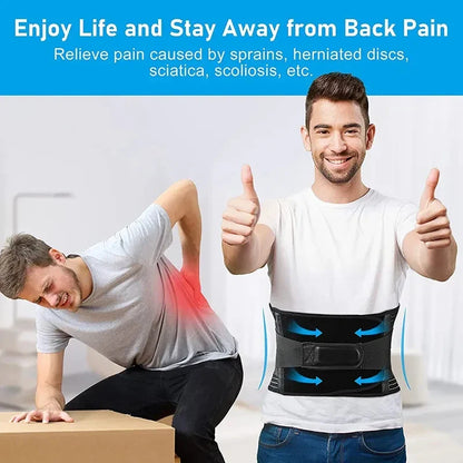 Adjustable Lumbar Support Belt — Double Pull Back Waist Orthopedic Corset for Spine Decompression, Back Pain Relief & Abdomen Toning