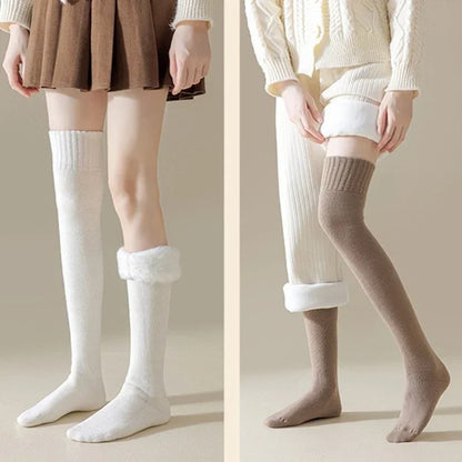 Women's Thick Knee-High Socks – Soft Fluffy Thermal Long Socks, Cozy Winter Legwear for Cold Weather