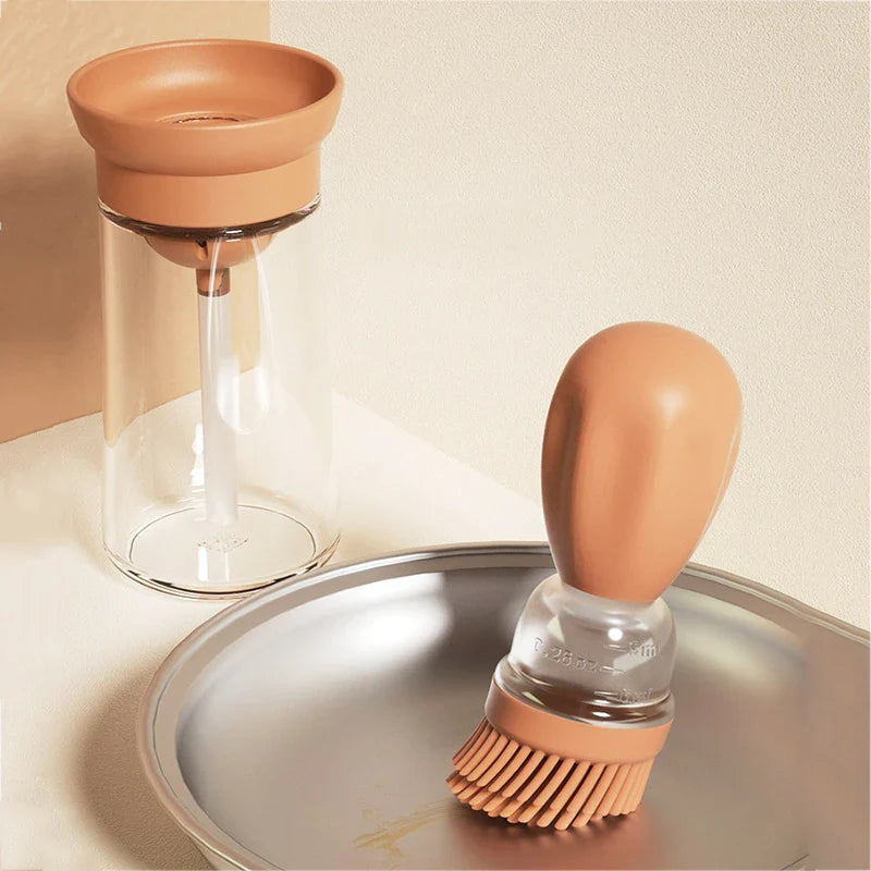 Silicone-Glass Kitchen Oil Dispenser with Brush: Barbecue Spray Bottle for Cooking and BBQ