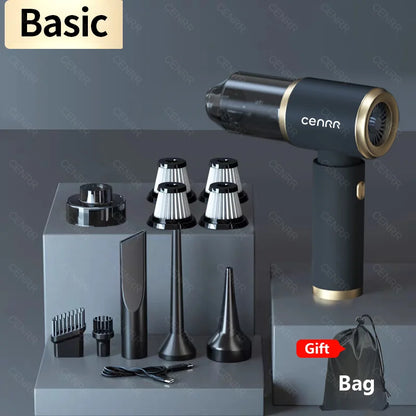 CENRR 210000PA Mini Wireless Car Vacuum Cleaner – Powerful Handheld Portable Cleaning Machine