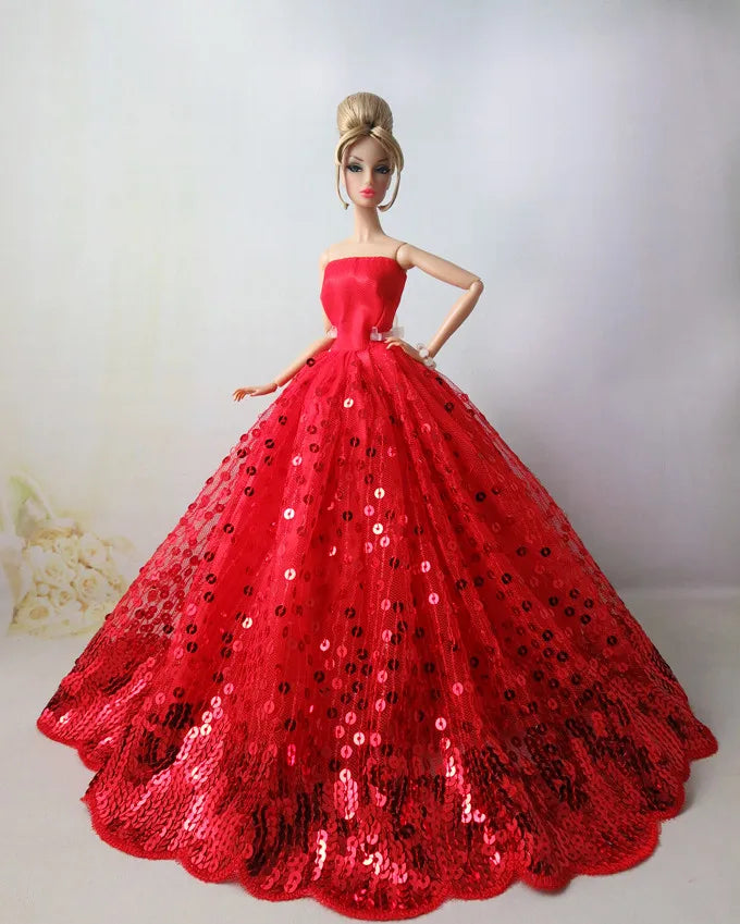 Barbie Doll Wedding Dress – Elegant Outfit for 11.5" & 12" Dolls