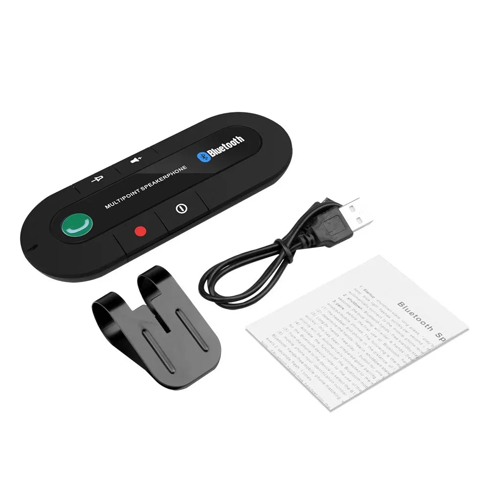 Bluetooth Handsfree Car Kit Speaker with Sun Visor Clip – Wireless Stereo MP3 Audio Receiver & Speakerphone