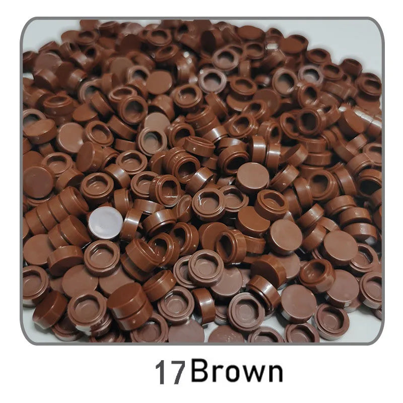1000Pcs 1x1 Round Building Blocks Set - 52 Color DIY Creative Educational Bricks Compatible with 98138 Toy Kits for Kids