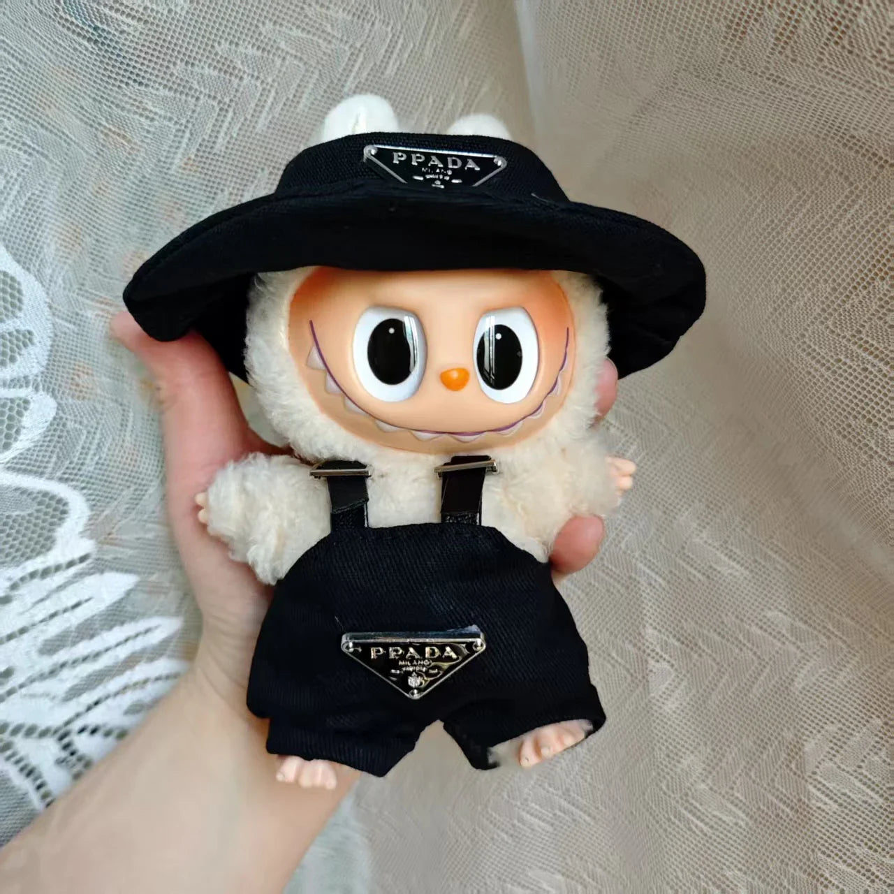 17cm Labubu Mini Doll Clothes Set – Outfit, Hat, Bag & Shoes, Accessories for Sitting & Party Game Toys