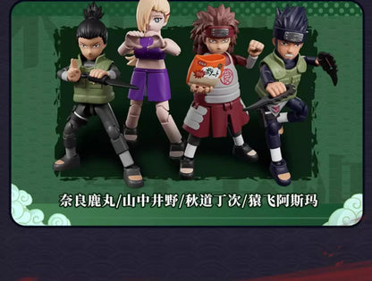 BLOKEES Original Naruto Blind Box – Nine-Tails Chakra Mode Sasuke, Gaara, Kurama, Shikamaru Assembled Action Figure Toy Gift