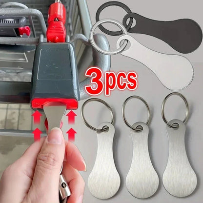 Shopping Cart Token Keychain – Portable Stainless Steel Key Ring for Daily Use Accessories