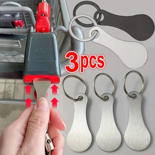 Shopping Cart Token Keychain – Portable Stainless Steel Key Ring for Daily Use Accessories