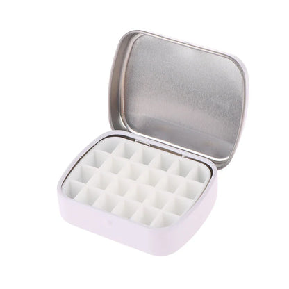 Portable Empty Watercolor Tin Box – 12/24 Grid Mini Paint Palette for Travel Painting & Art Supplies