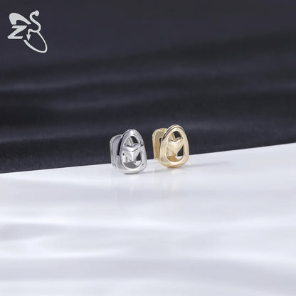 ZS Hip Hop Grillz – Silver/Gold Plated CZ Crystal Cross & Rose Star Tooth Cap, Top & Bottom Set