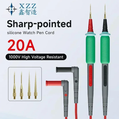 XZZ XINZHIZAO P2 Extra Sharp Multimeter Probe – 1000V 20A Super Conductive Replaceable Probe Tip Pen