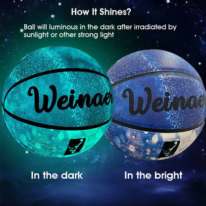 Glow-in-the-Dark Basketball – Size 5/6/7, PU Soft Leather, Outdoor Durable, Wear-Resistant & Anti-Skid for Children, Adults & Students