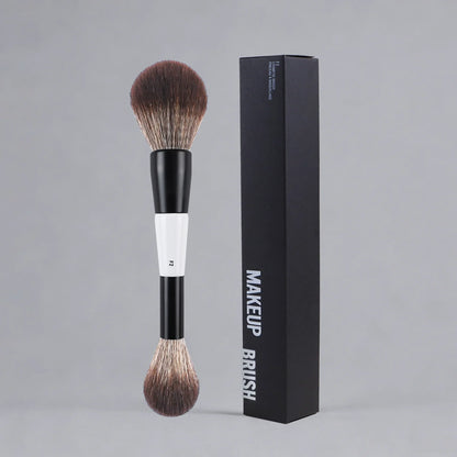 Dual-Ended Foundation Makeup Brush - F1 Blush, F2 Contour & F4 Powder Brush Set with Box