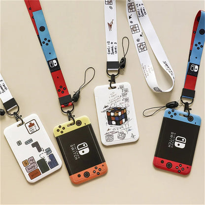 Game Player Men's Name Badge Holder – Lanyard Business Card & ID Card Holder with Hanging Neck Strap, Small Gift Case