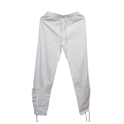 Men’s Pirate & Viking Costume Pants – Renaissance Medieval Drawstring Shorts for Halloween Cosplay
