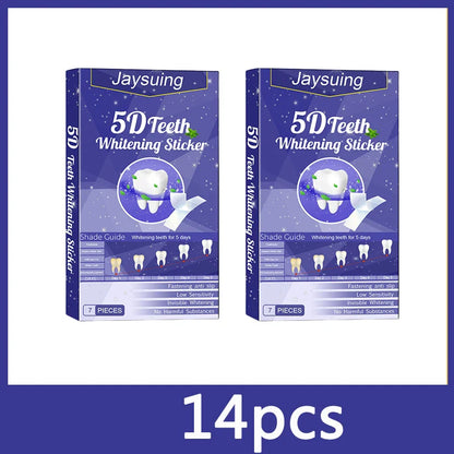 5D Whitening Teeth Stickers – 7/14 Pairs Gel Strips for Stain Removal, Dental Bleaching & Oral Hygiene Care