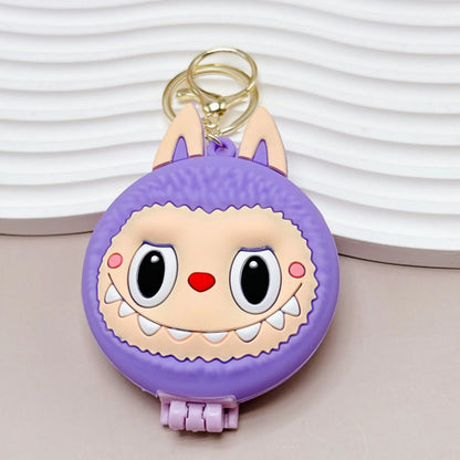 Kawaii Labubu Monsters Zimomo Mococo Comb Mirror Keychain – Cute Portable Air Cushion Comb Gift for Girls