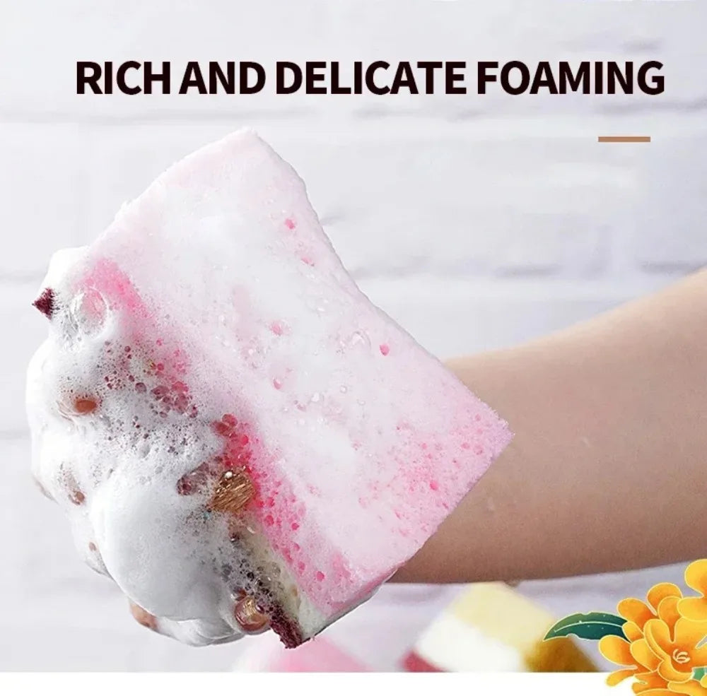 High-Density Sponge Cleaning Cloth — Non-Greasy Dishwashing & Kitchen Sponge for Pots, Bowls & Catering Use