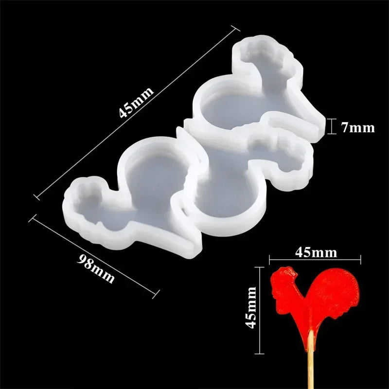 Halloween & Christmas Silicone Lollipop Mold – Pumpkin, Ghost & Elk Shape Candy, Chocolate, Cheese & Cake Decorating Tool