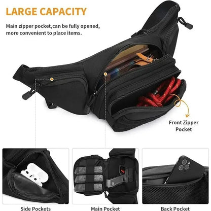 Tactical Waist Pack – Nylon Bodypack for Hiking, Phone Pouch, Outdoor Sports, Army Green, Men’s Hunting, Climbing, Camping Belt and Airsoft Bags