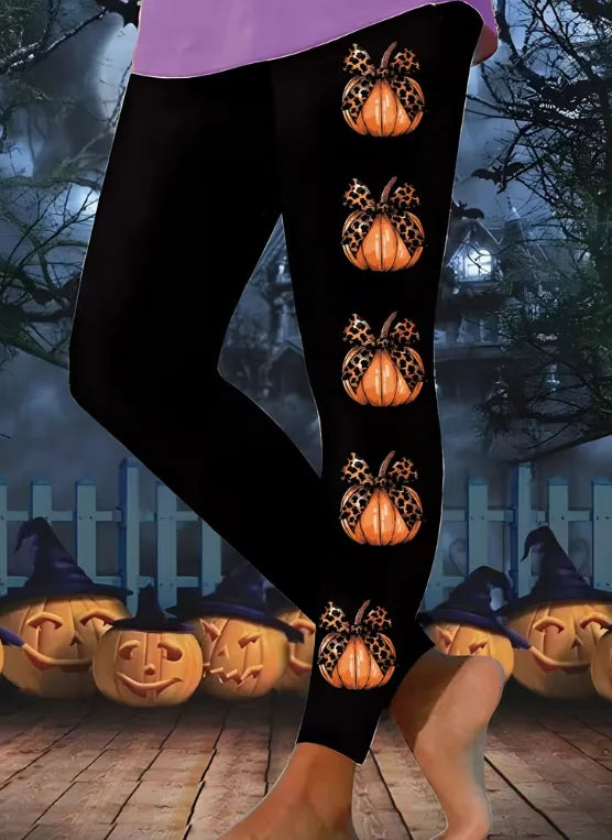 Women's Halloween Skeleton 3D Print Leggings - Stretchy Workout Yoga Pants, Slim Fit Fashion Tights