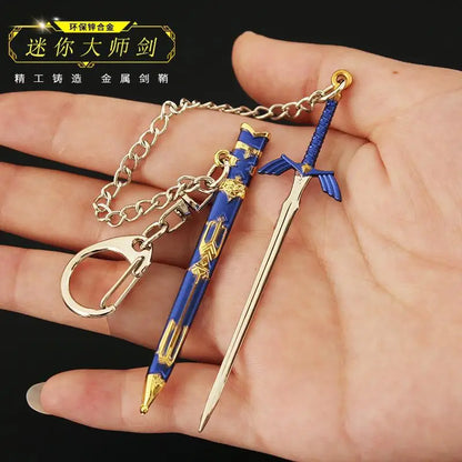 Zelda Link Master Sword Keychain – Openable Alloy Cosplay Key Holder for Kids & Fans