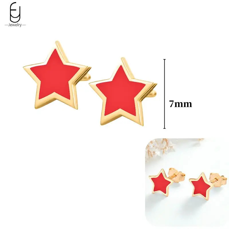 925 Sterling Silver Earrings for Women – Cute Starfish & Shrimp Pendant, Red Chili & Star Enamel Gold Fashion Jewelry