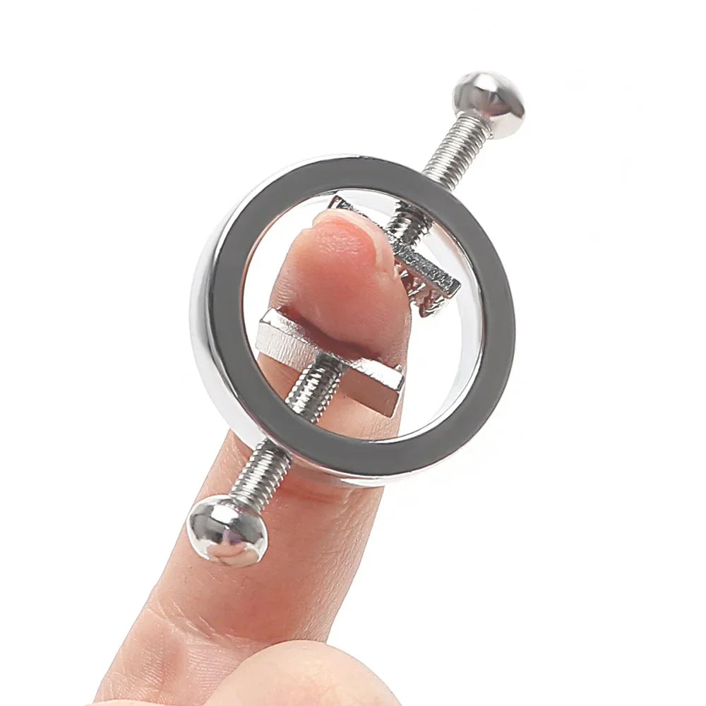 Stainless Steel Adjustable Nipple Clips — Erotic Breast Stimulation, Bondage Restraint Fetish BDSM Sex Toy for Women