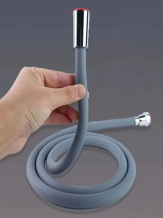 Silicone Flexible Shower Hose 1.5/2/3M – Anti-Winding High Pressure Extension Tube Bathroom Faucet Accessory