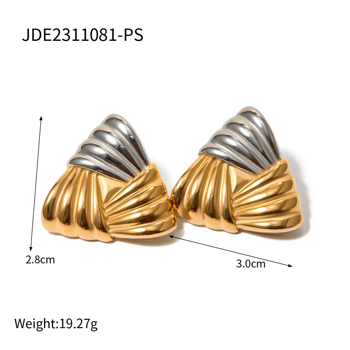 Uworld Geometric Stainless Steel Earrings — 18K Gold Plated, Waterproof Fashion Jewelry