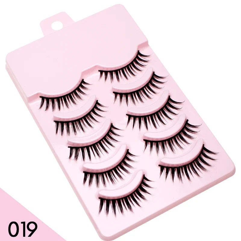 Manga Style Soft Natural False Eyelashes Wispy Thick Daily Wear Makeup Lashes