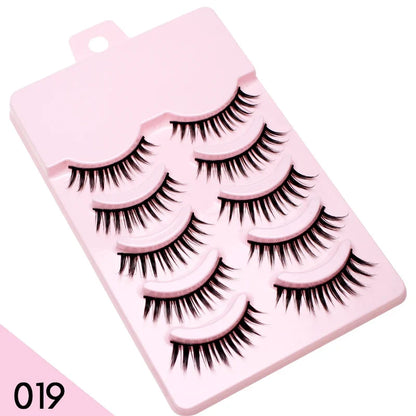 Manga Style Soft Natural False Eyelashes Wispy Thick Daily Wear Makeup Lashes
