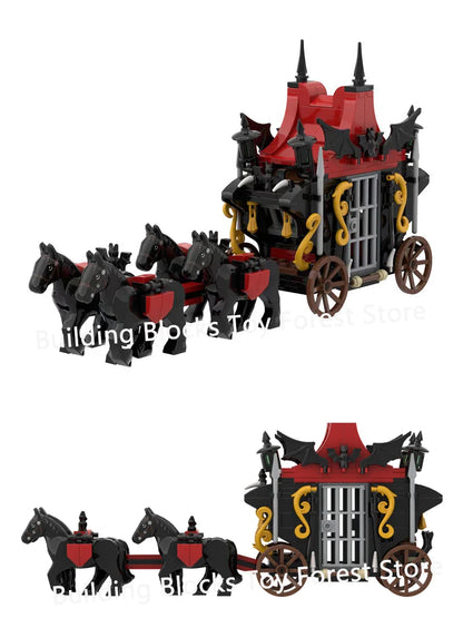 DIY Medieval Carriage Building Kit – Vampire Wagon MOC Brick Toy for Boys Birthday Gift