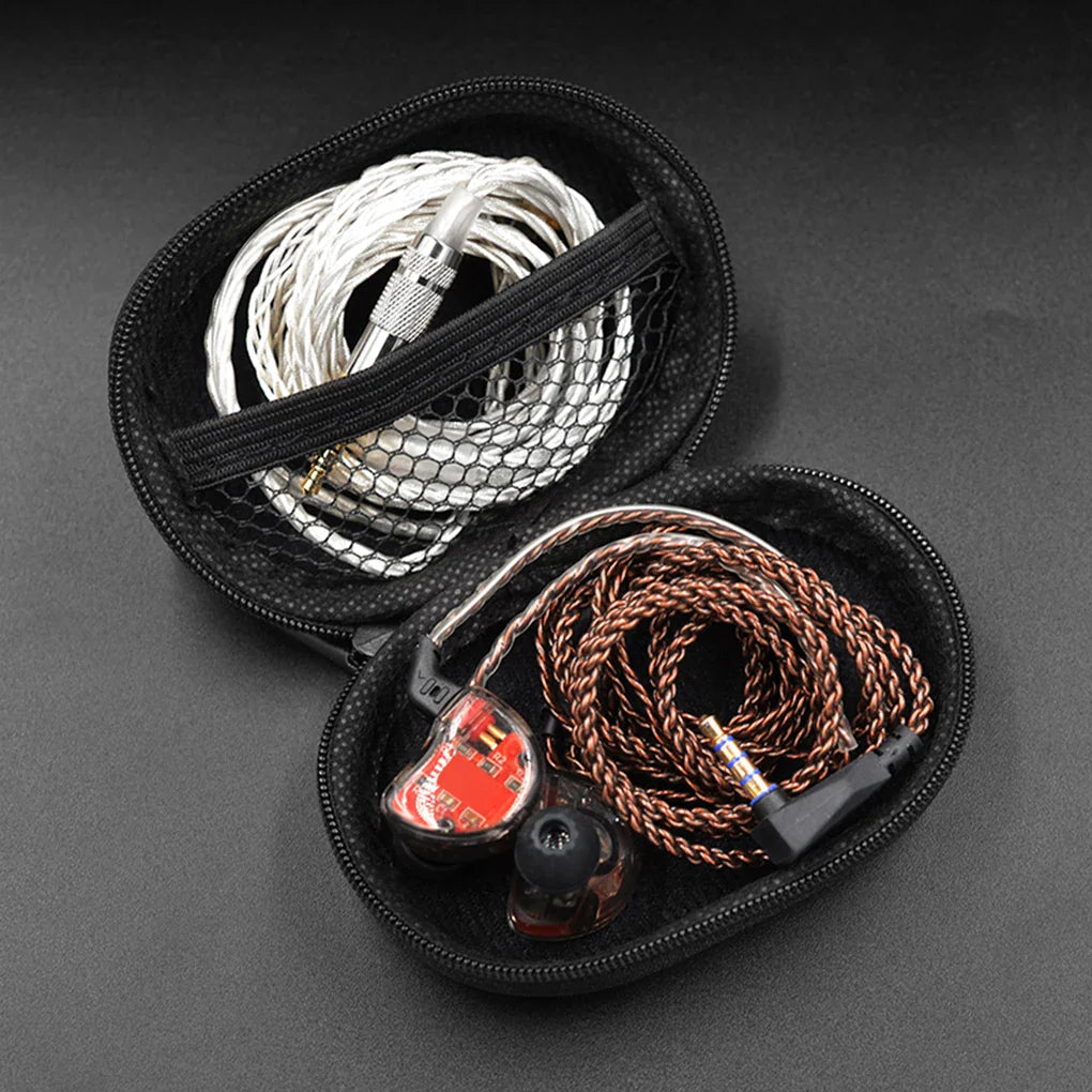 KZ Earphone Case – Portable EVA Zipper Headset Storage Box with Logo, Square Compression Organizer for Headphones