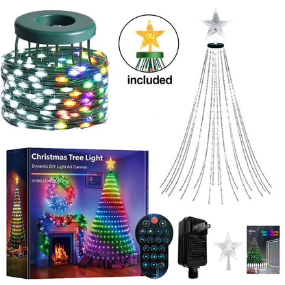 Christmas Tree Lights - 400LED RGBIC Smart Fairy String Lights with Star Topper for Indoor & Outdoor Decor