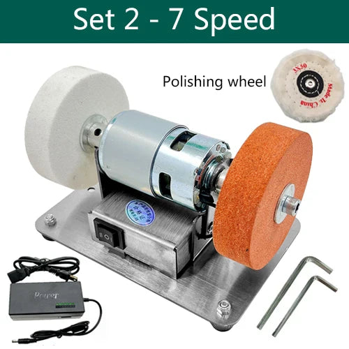 100W Double Table Grinder Machine — Electric Grinding Wheel for Coarse & Fine Polishing with Motorized Stone