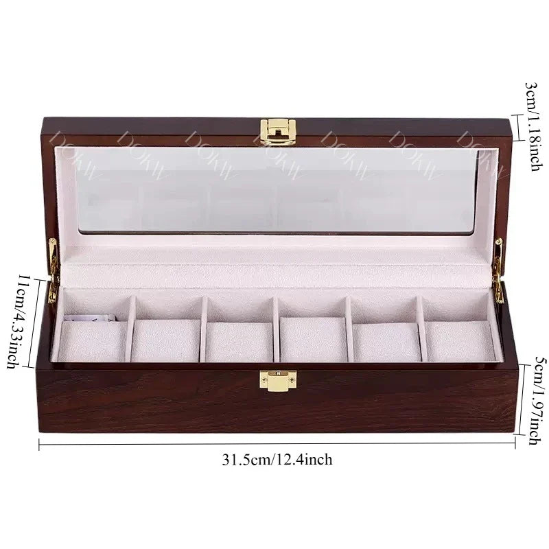 Luxury Wooden Watch Box — 1/2/3/5/6/10/12 Grid Organizer & Holder for Men’s and Women’s Watches, Jewelry Display