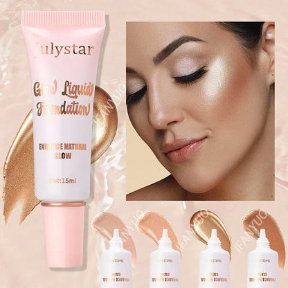 Liquid Pearlescent Foundation & High Coverage Concealer — Waterproof 3D Contour Shadow Brightening Face & Body Highlighter
