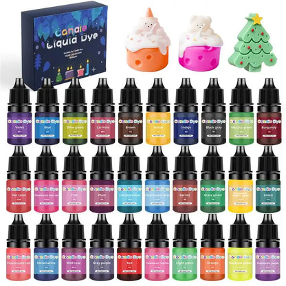 Candle Dyes Kit – Liquid Colorant Pigment Set for DIY Candle Making, Aromatherapy Soap, Soy Wax Dye & Mold Coloring Supplies