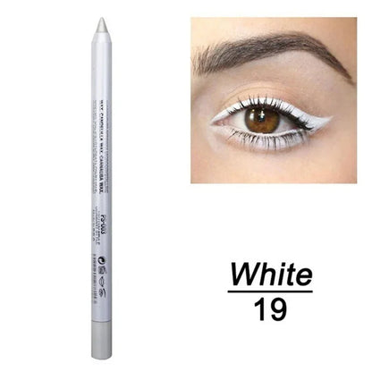 14-Color Waterproof Eyeliner Pencil – Long-Lasting Smokey Punk Style High-Pigment Shimmer Eyeshadow Stick