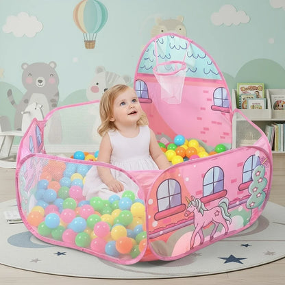 Foldable Kids Play Tent - Large Pop-Up Ball Pool Toy Enclosure for Indoor & Beach Fun