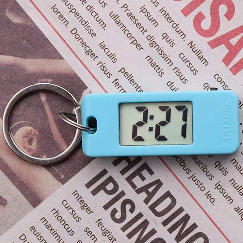Student Keychain Digital Electronic Pocket Watch - Quiet Test Function with High Light Transmission Glass