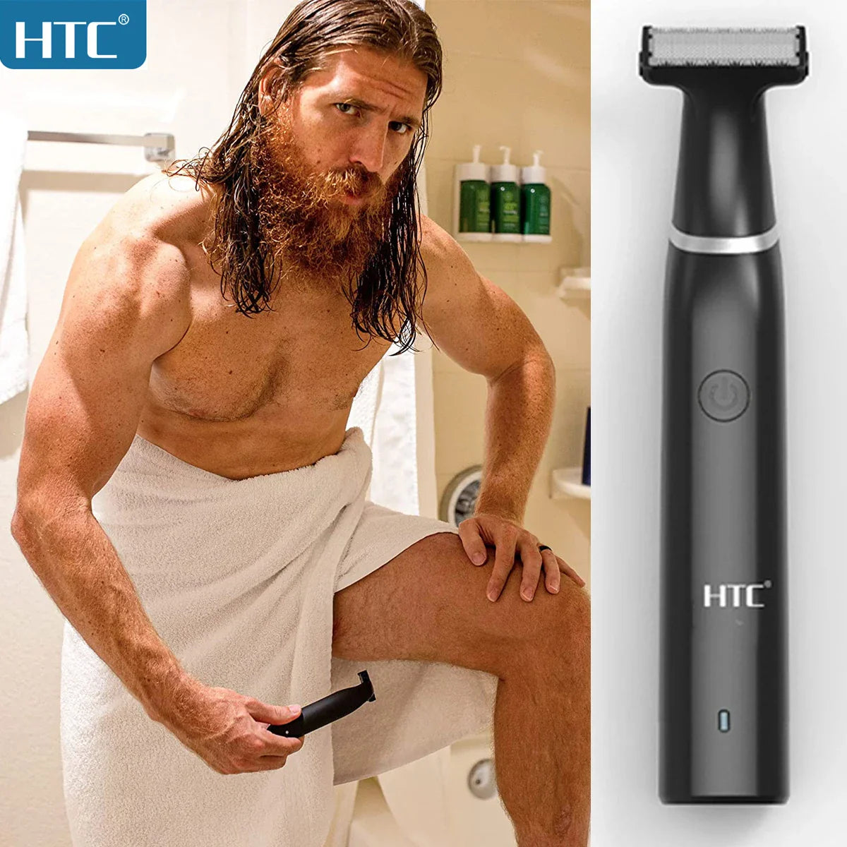 HTC Black Friday Cyber Monday Deals 2022 – Hybrid Electric Face & Body Trimmer for Men, Pubic Hair Shaver