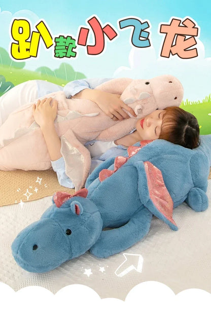 150cm Small Flying Dragon Plush Doll – Soft Stuffed Dinosaur Pillow Cushion, Christmas Gift for Kids & Girls