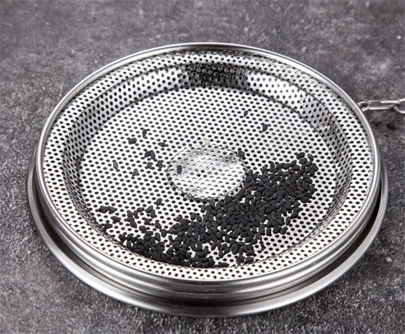 304 Stainless Steel Round Hole Seasoning Bag — Spice, Gravy & Soup Strainer Basket for Brine, Hot Pot, and Slag Separation