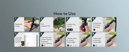 Smartphone Selfie Stick Gimbal Stabilizer – Anti-Shake Pan-Tilt Tripod with Bluetooth Remote & AI Follow