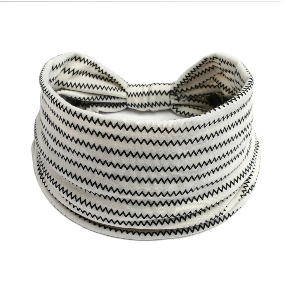 Bohemian Wide Cotton Stretch Headband for Women – Turban Headwrap, Bandage Hairband, Bandana Hair Accessories