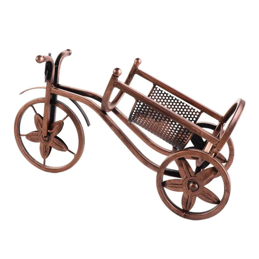 Creative Metal Wine Rack – European Retro Tricycle Bike Design for Wine Display, Storage Organizer Shelf, Kitchen & Home Decor